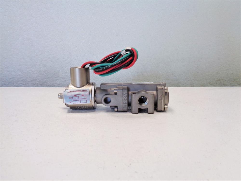 Versa 3-Way 1/4" NPT Solenoid Valve CSG-3321-316-LA-L14-XX-D024